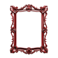 red frame with ornate design on a transparent background png