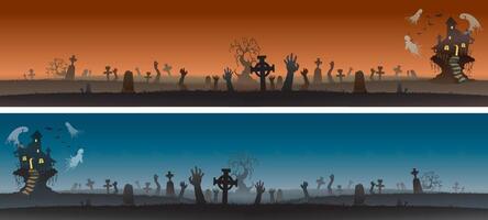 Creepy Halloween Background Set vector