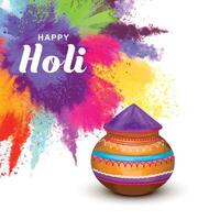 Beautiful splash colorful happy holi background vector