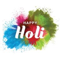 Abstract colorful splash for happy holi background card design vector