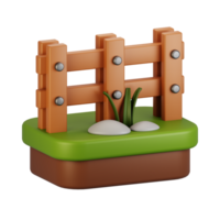 3d rendering farm and agriculture icon concept. 3d render farm fence icon png