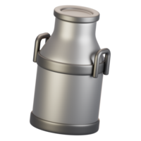 3d rendering farm and agriculture icon concept. 3d render milk container icon png