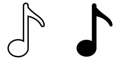 Music note icons set. for mobile concept and web design on white background vector