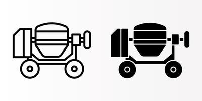 Concrete Mixer icons set. Mixer Cement sign. for mobile concept and web design. illustration on white background vector