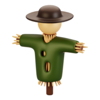 3d rendering farm and agriculture icon concept. 3d render scarecrow icon png