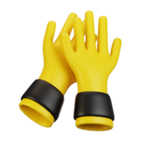 3d rendering farm and agriculture icon concept. 3d render farming gloves icon png