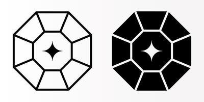 Diamond icons set. for mobile concept and web design on white background vector