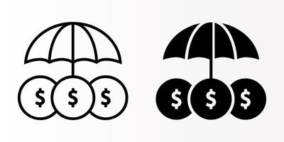 Financial insurance icons set. for mobile concept and web design. illustration on white background vector