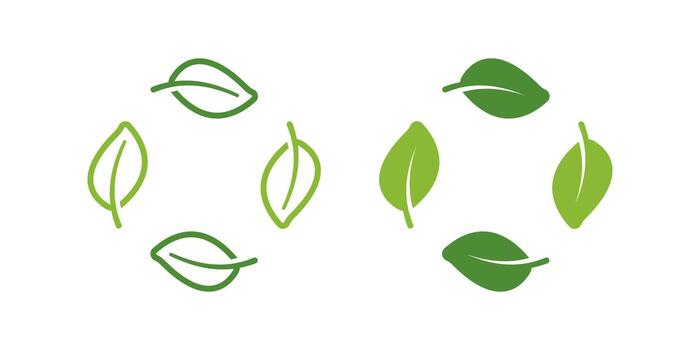 Eco icons set. Leaf Symbol. Ecology sign. for mobile concept and web design. illustration on white background vector