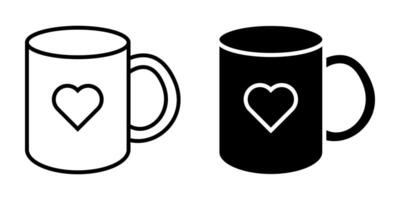 Mug icons set. for mobile concept and web design on white background vector