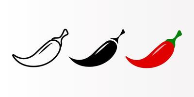 Chili icon set. Chili Chili Pepper sign. for mobile concept and web design. illustration on white background vector