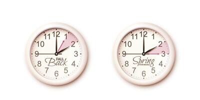 Spring Forward and Fall back. Daylight saving time ends vector