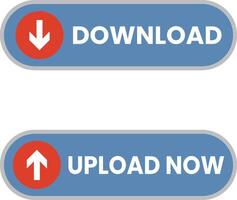 upload and download button flat design vector