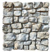 Rough Textured Stone Wall with Stacked Bricks png