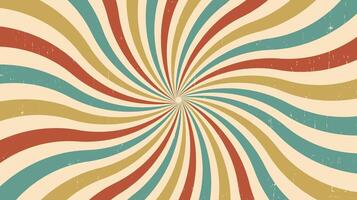 Colorful grunge retro burst illustration. Abstract vintage rays with a distressed background. vector
