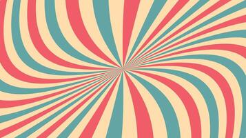 Sunray circus-inspired retro background with a radial vintage burst. Sunburst pattern featuring striped beams and starburst lines. Old poster-style illustration. vector