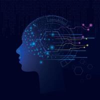 Artificial Intelligence concept. Creative brain concept background. Technology web background. Big data and artificial intelligence conce vector