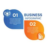 Modern business infographic 2 step timeline journey template design vector