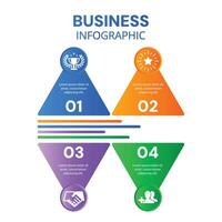 Business concept process infographic template 4 options or steps with icons design vector