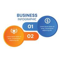 Modern infographic 2 step timeline journey minimalist chart list template designed vector