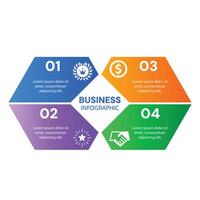 Modern infographic 4 options or steps template with business success icons design vector