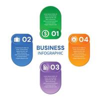 Business infographic modern template 4 step presentation process design vector
