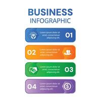 Business concept chart list 4 step infographic with icons design vector