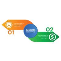 Designed 2 step infographic layout stylish template with icons vector