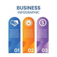 Minimalist modern 3 step success timeline journey infographic with icons design vector