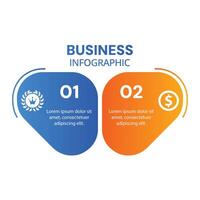 Infographic 2 step success modern chart list template with icons designed vector