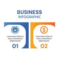 Modern creative presentation infographic 2 step with icons business concept template design vector