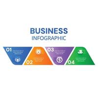Modern stylish business concept infographic chart list 4 step with icons design vector