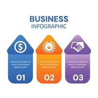 Infographic layout 3 steps template business data concept info chart with icons design vector