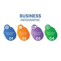 Business 4 step infographic modern chart list template with icons design vector