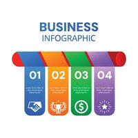 Infographic chart list elements business concept template with 4 options or steps designed vector