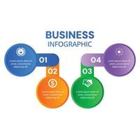 Infographic circle 4 step success chart list template modern design vector