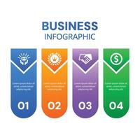 Modern infographic with chart info layout stylish 4 step with icons design vector