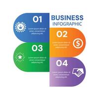 Infographic template with icons and 4 step success timeline journey modern minimalist designed vector