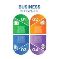 Creative infographic modern 4 step template with icons and business infograph elements design vector