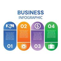 Modern infographic template with icons and business 4 step chart design vector
