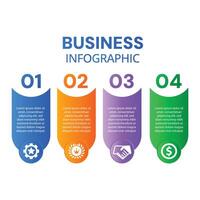 Business infographic modern 4 step chart list template with icons design vector