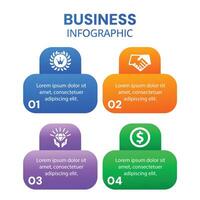 Infographic modern business 4 options or steps chart list template design vector