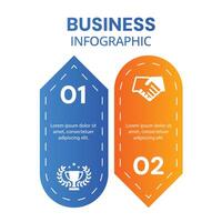 Financial business concept 2 step infographic with modern charts list designed vector