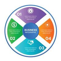 Circle business infographic 4 step success template modern chart list design vector