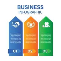 Infographic business concept growth 3 step chart stylish design vector