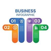 Modern infographic 4 step template process diagram with infograph elements design vector