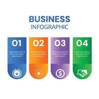 Infographic 4 step modern minimalist designed with business success icons vector