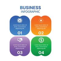 Business infographic 4 options or steps success chart list template with icons designed vector