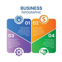 Infographic 4 step timeline journey template with icons design vector