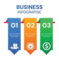 Simple modern presentation creative infographic 3 step business concept template design vector